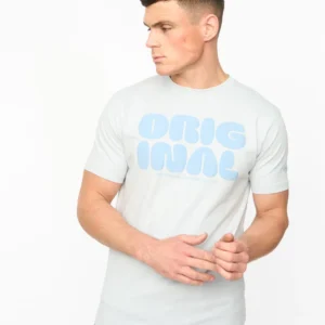 Original Transflate T-Shirt Light Blue Crosshatch