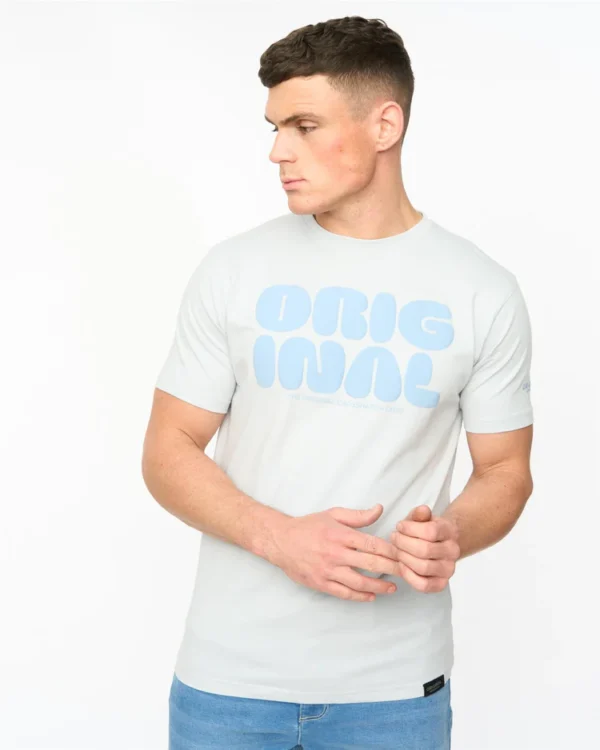 Original Transflate T-Shirt Light Blue Crosshatch
