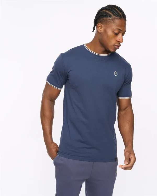 Original Preece T-Shirt Navy Crosshatch