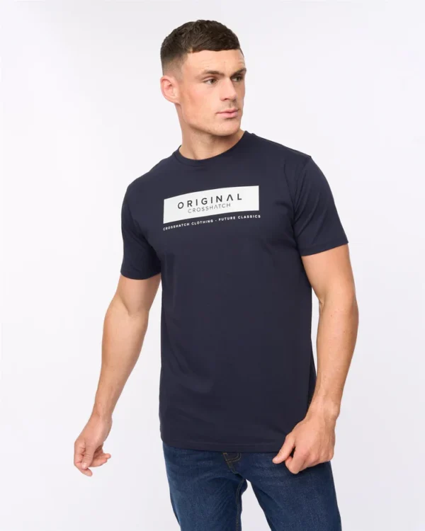 Original Jamstate T-Shirt Navy Crosshatch