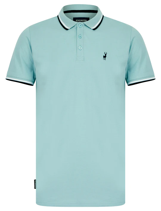 Original Underwood 2 Cotton Pique Polo Shirt in Forget Me Not Blue - Kensington Eastside