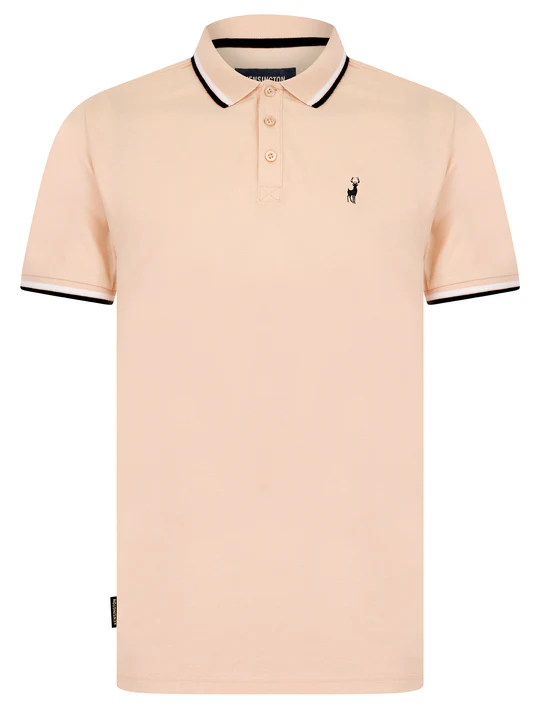 Original Underwood 2 Cotton Pique Polo Shirt in Peach Whip - Kensington Eastside