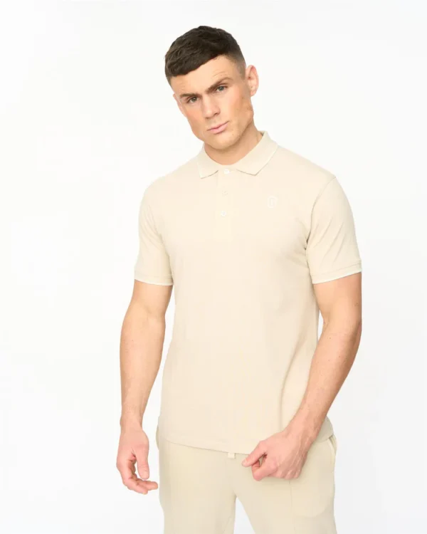 Original Crufton Polo Light Stone Crosshatch