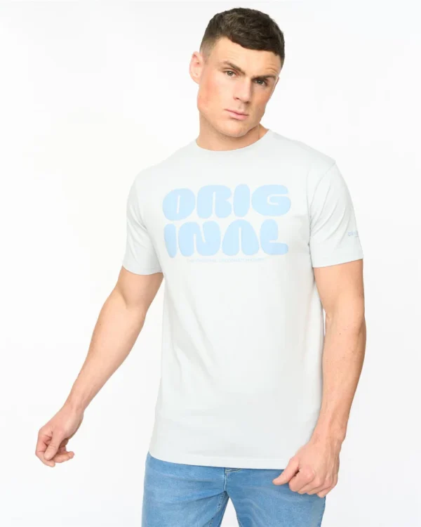 Original Transflate T-Shirt Light Blue Crosshatch