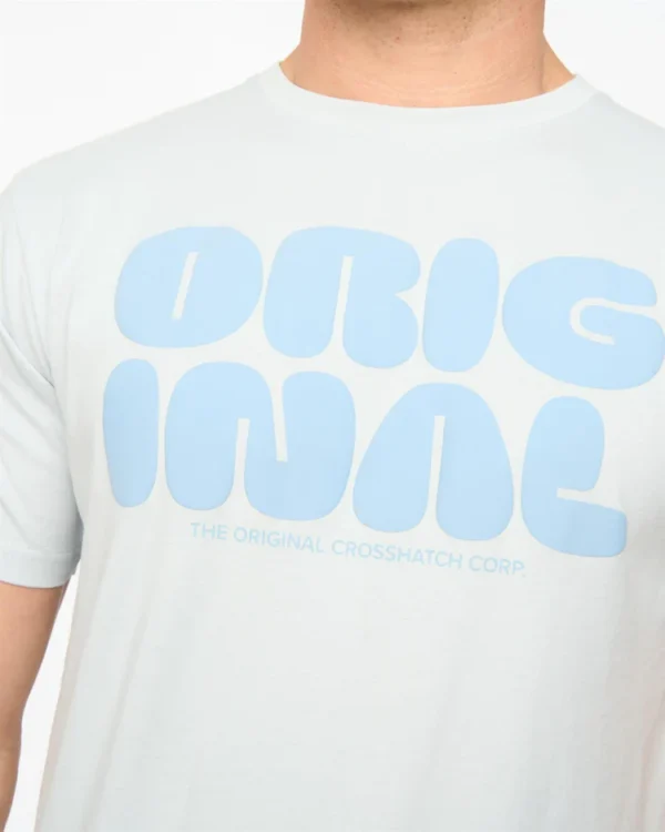 Original Transflate T-Shirt Light Blue Crosshatch