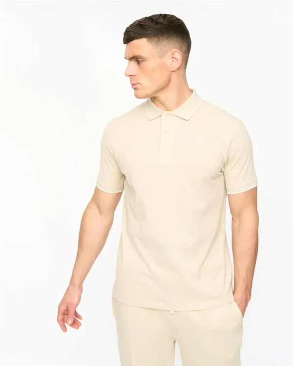 Original Crufton Polo Light Stone Crosshatch