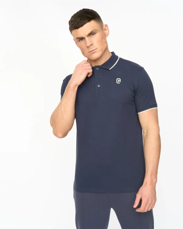Original Crufton Polo Navy Crosshatch