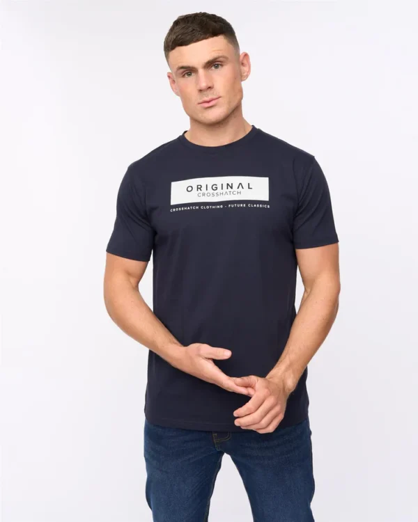 Original Jamstate T-Shirt Navy Crosshatch