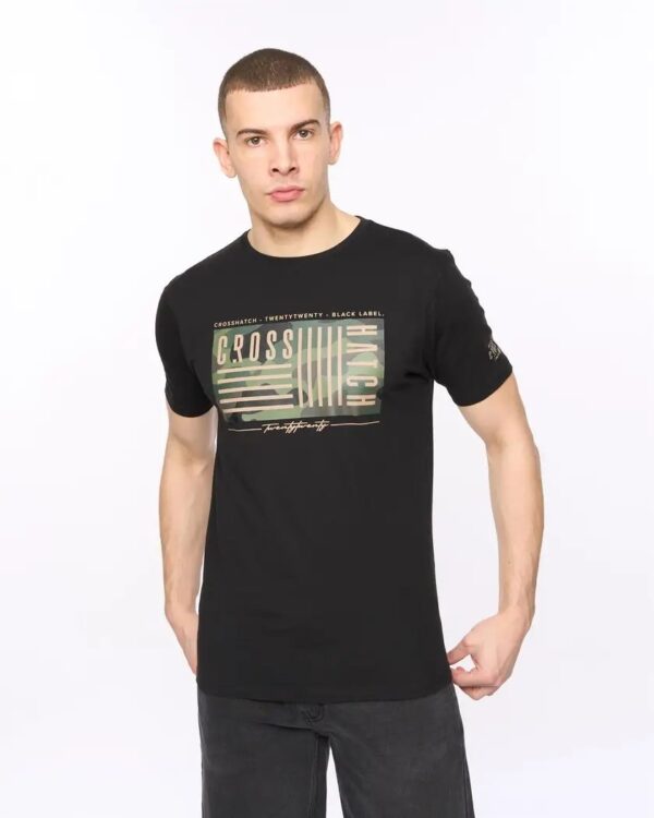 Original Wenfore T-Shirt Black Crosshatch