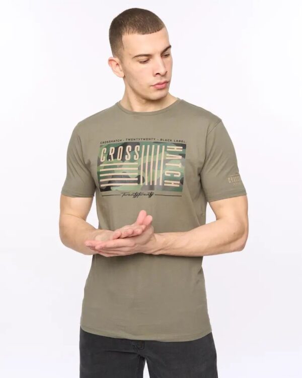 Original Wenfore T-Shirt Green Crosshatch