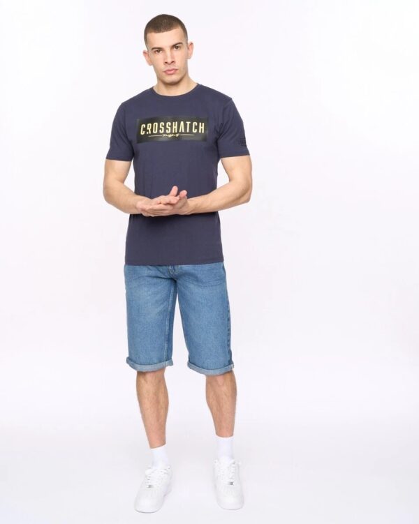 photo_5996999858759339332_y Original Crew Neck T-Shirt Navy Crosshatch
