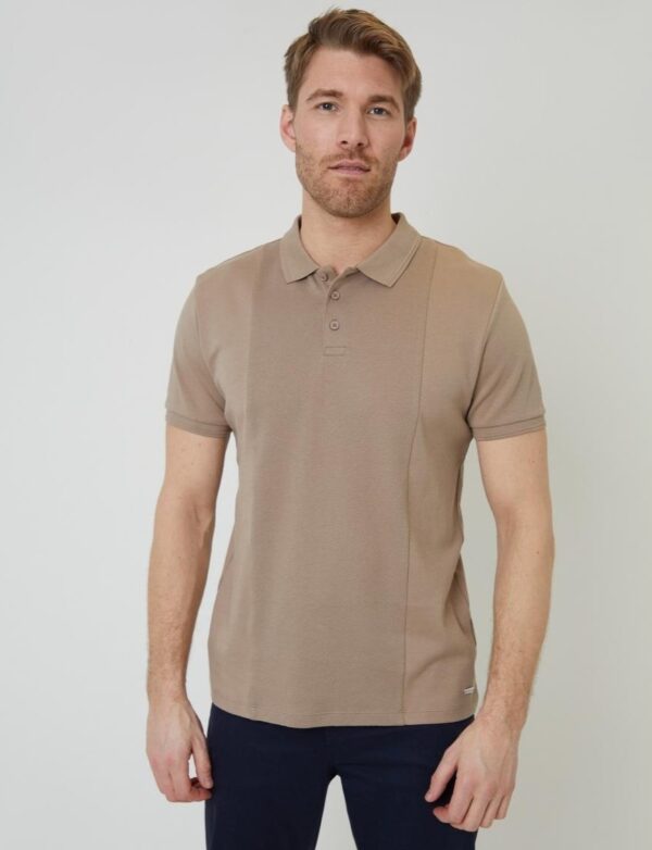 Original Threadbare Men's Short-Sleeve Taupe Polo Shirt
