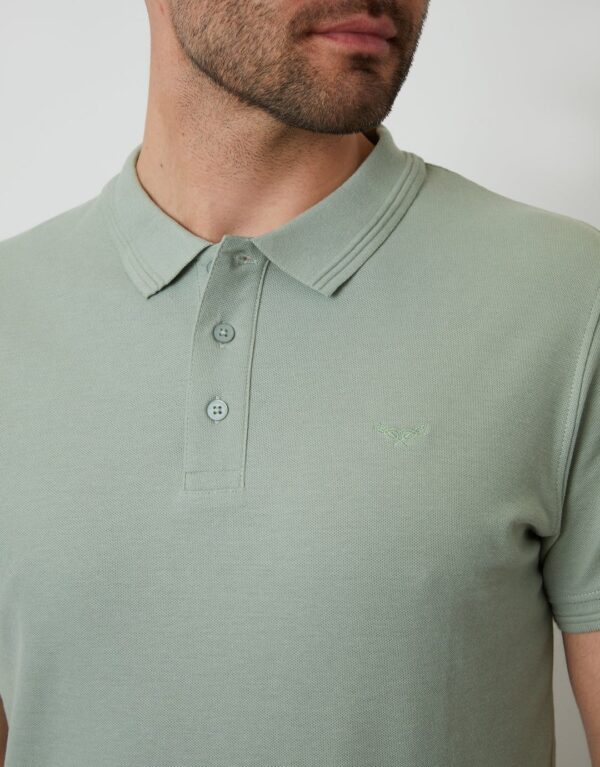 photo_6021464589477809167_w Original Threadbare Sage Green Cotton Pique Short Sleeve Polo Shirt