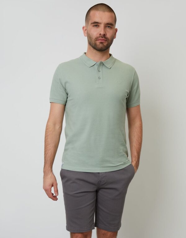 photo_6021464589477809170_w Original Threadbare Sage Green Cotton Pique Short Sleeve Polo Shirt