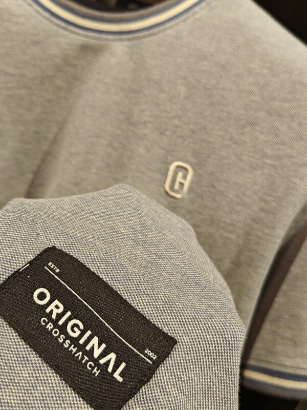 Original Keraga T-Shirt Denim Blue Crosshatch