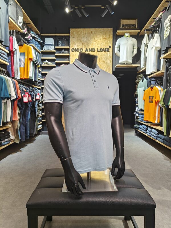 Original Underwood 2 Cotton Pique Polo Shirt in Forget Me Not Blue - Kensington Eastside