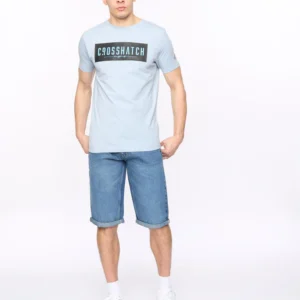 Original Crew Neck T-Shirt BLUE SKY Crosshatch
