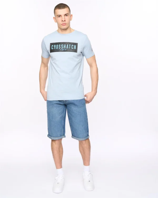 Original Crew Neck T-Shirt BLUE SKY Crosshatch