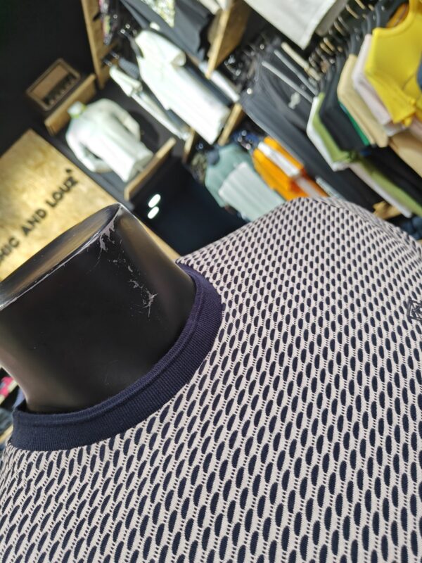 Original Wilditch Jacquard Weave Cotton Crew Neck T-Shirt in Sky Captain Navy - Kensington Eastside